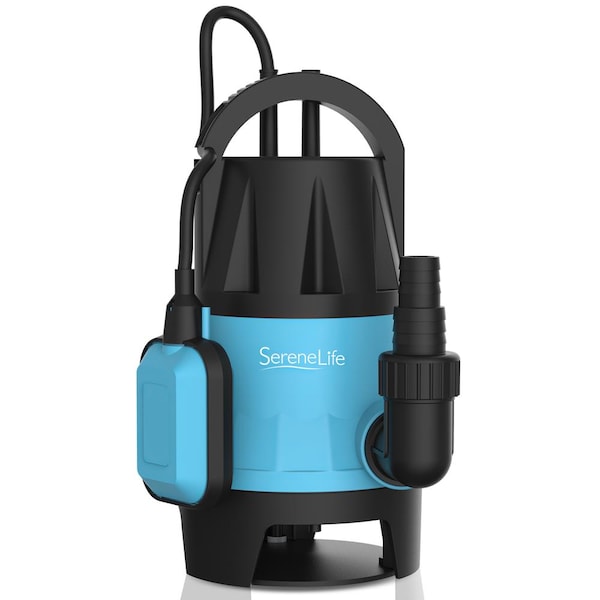 Serenelife 400W Submersible Pump Clean Dirty Water Powerful Utility Sump Pump Auto Float Switch, 16 ft. Cord SLBSMPMP50 - main